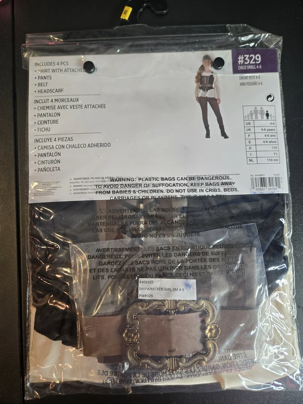 Shipwrecked Girls' Pirate Halloween Costume